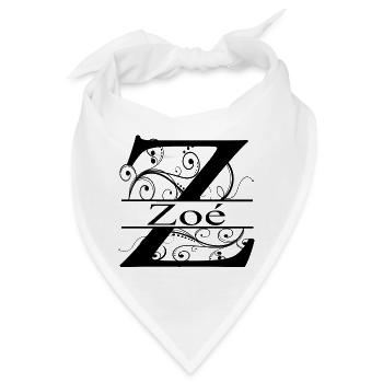 Monogramm mit dem Namen Zoé - Bandana - Weiß - Vorne