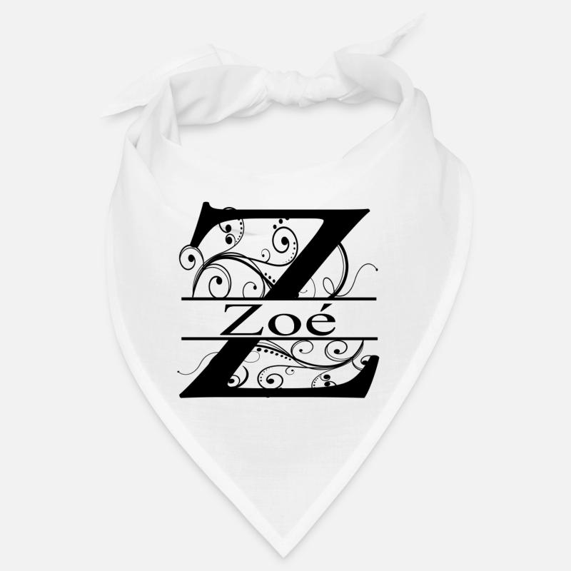 Monogramme avec le prénom Zoé Bandana