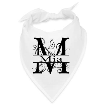 Monogramm mit dem Namen Mia - Bandana - Weiß - Vorne