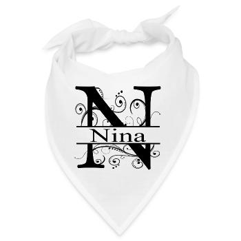 Monogramm mit dem Namen Nina - Bandana - Weiß - Vorne