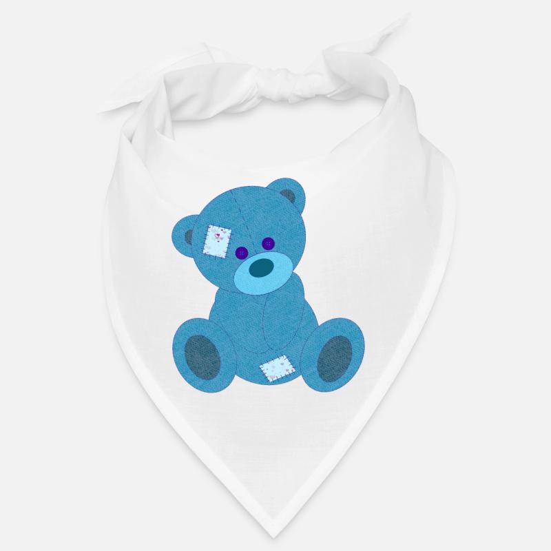 Blauer Bär - Bandana - Weiß