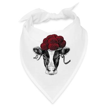 Schwarzwälder Kuh mit Bollenhut - Bandana - Weiß - Vorne