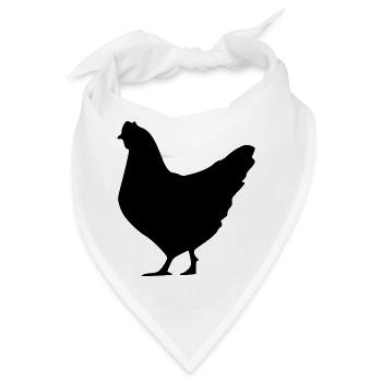 Umriss Huhn - Bandana - Weiß - Vorne