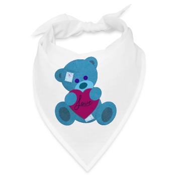 Bär verliebt - Bandana - Weiß - Vorne