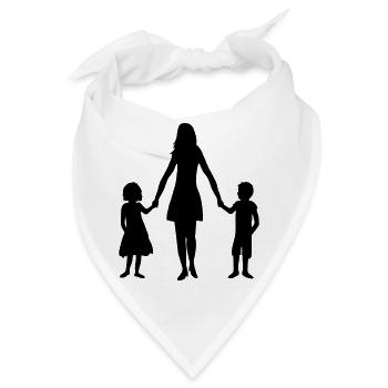 2 Kinder Mama - Bandana - Weiß - Vorne