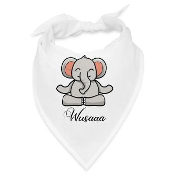 Auszeit Durchatmen Wusaaa Elefant - Bandana - Weiß - Vorne