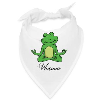 Auszeit Durchatmen Wusaaa Frosch - Bandana - Weiß - Vorne