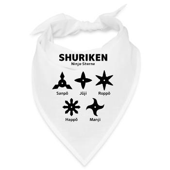 Shuriken - Ninja Sterne - Bandana - Weiß - Vorne