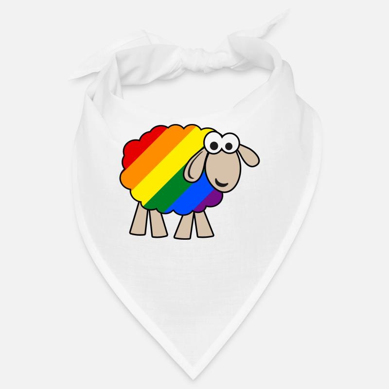 Regenbogen Schaf - Bandana - Weiß
