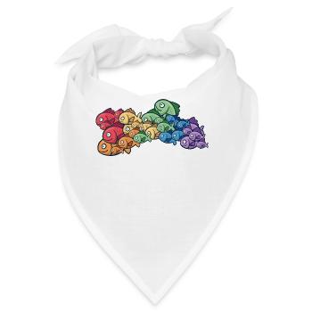 ozean regenbogen-fisch bunter fischschwarm - Bandana - Weiß - Vorne
