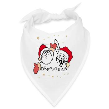 Dreamteam Weihnachtsmann und Osterhase - Bandana - Weiß - Vorne
