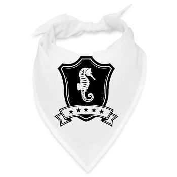 Seepferd Wappen - Bandana - Weiß - Vorne