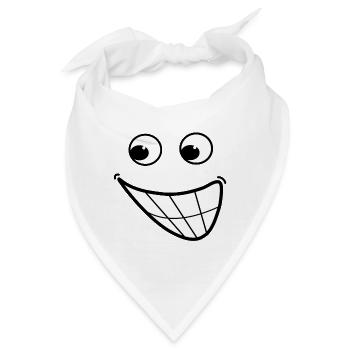 Cartoon Lächeln - Bandana - Weiß - Vorne