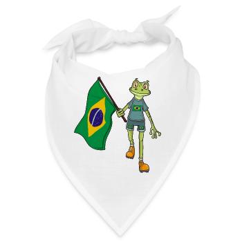 Brasilianer Fan Frosch - Bandana - Weiß - Vorne