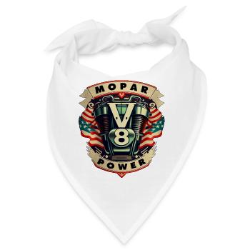 Mopar Power V8 Muscle Car USA Motor Logo - Bandana - Weiß - Vorne