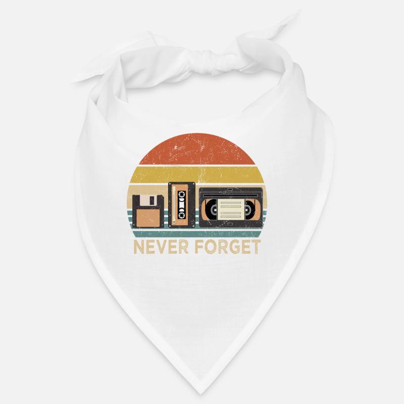 Retro Cassette Tape Never Forget Design Bandana