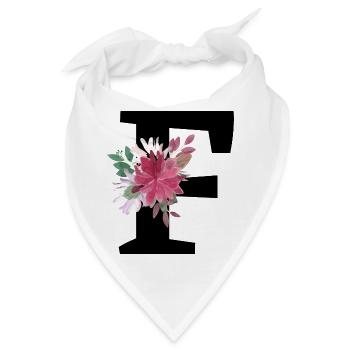 Buchstabe f blumig - Bandana - Weiß - Vorne