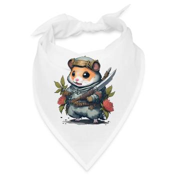 Ninja-Hamster-Kampfmeister. Hamster im Kampfmodus - Bandana - Weiß - Vorne
