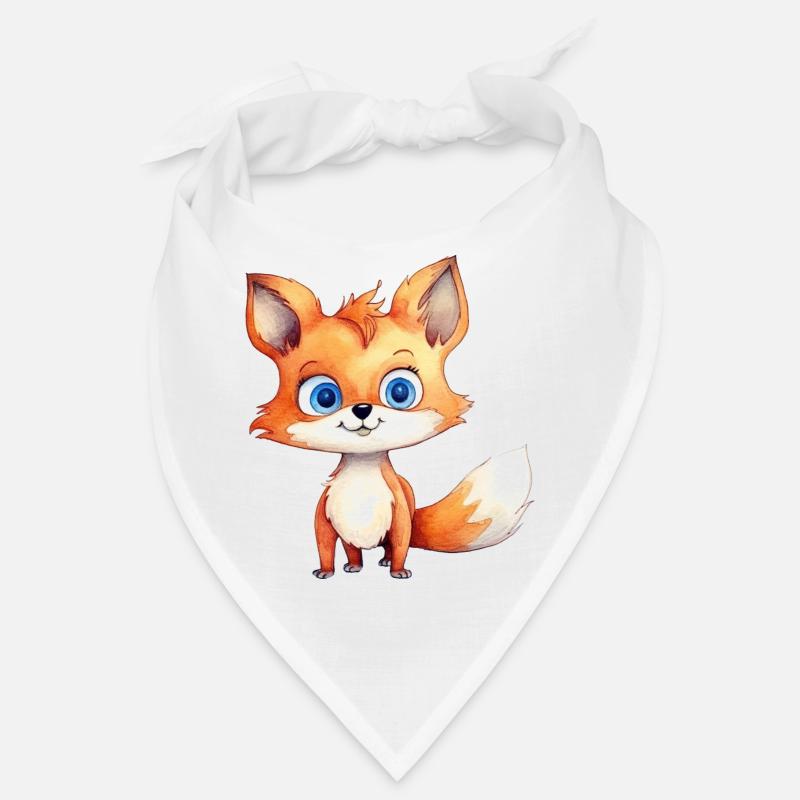 Fox Drawing Watercolor Bandana