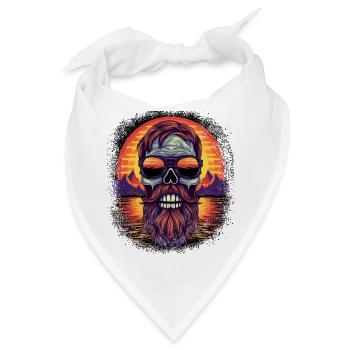 respect the beard art playoff beard bearded collie - Bandana - Weiß - Vorne