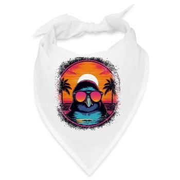 christmas bird dancing gift idea chinstrap penguin - Bandana - Weiß - Vorne