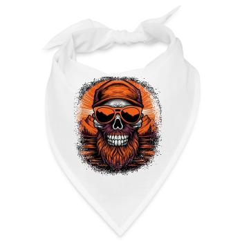 quote badly worn mustache statement - Bandana - Weiß - Vorne