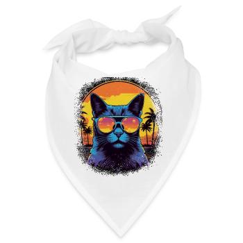 bow tie cat owner cool anti cat long sleeve shirts - Bandana - Weiß - Vorne