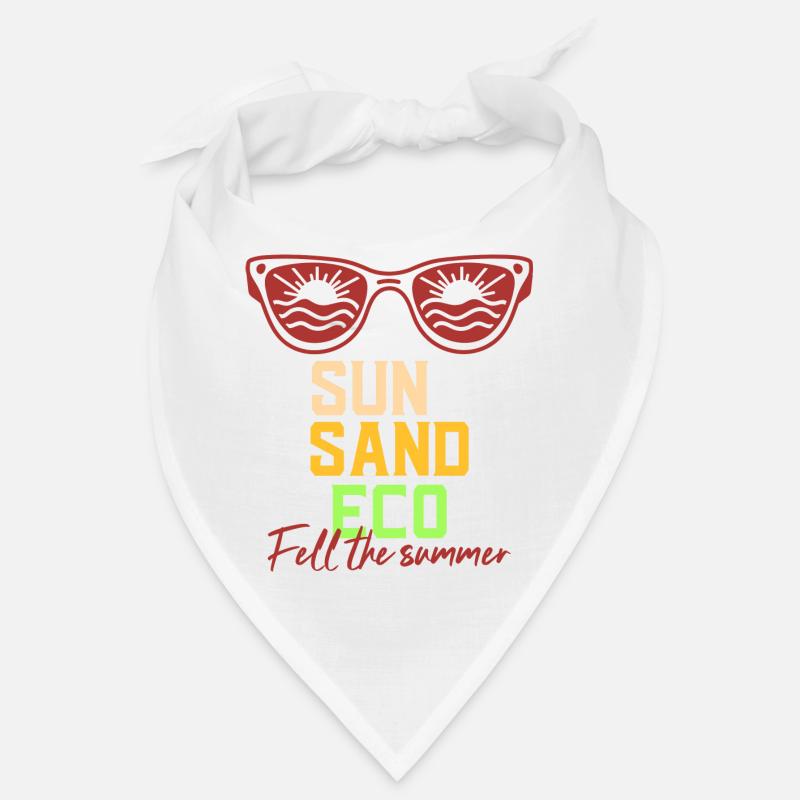 Soleil, sable, éco, été, plage et mer durable Bandana
