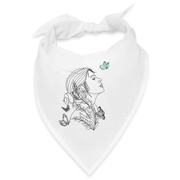 Ein Schmetterling in meinem Kopf - Bandana - Weiß - Vorne
