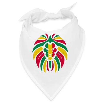 Reggae Löwe - Stolzer Cannabis Spirit - Bandana - Weiß - Vorne