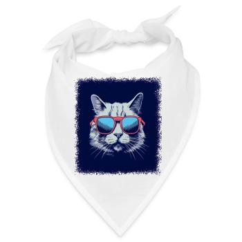 cartoon cat business cat tshirts cat face tshirts - Bandana - Weiß - Vorne