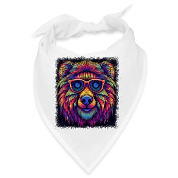 animal birthday present family crest awesome - Bandana - Weiß - Vorne