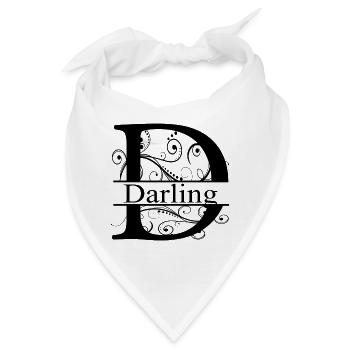 Monogramm mit dem Namen Darling - Bandana - Weiß - Vorne