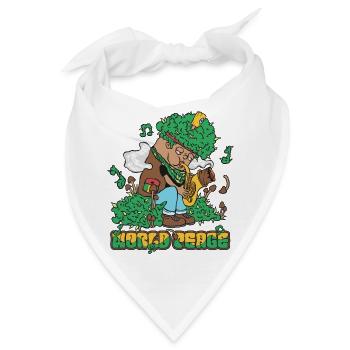 420 Weltfriedens-Saxophon - Bandana - Weiß - Vorne