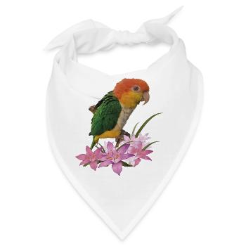 Der orangeköpfige Caique - Bandana - Weiß - Vorne