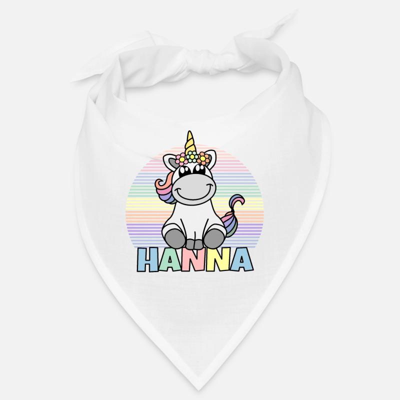 Hanna Einhorn Name - Bandana - Weiß