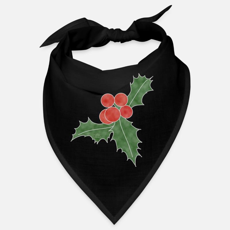 "Ilex", Boho Line Art Design, Series "Xmas" Bandana