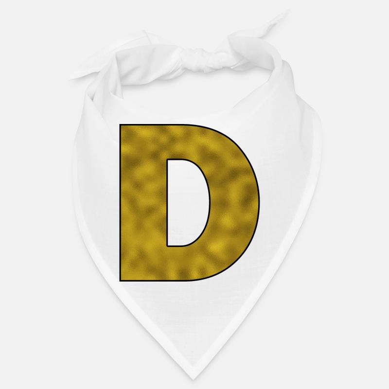 Buchstabe D Gold Bandana