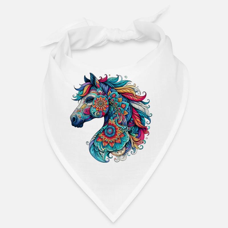 Cheval décoré de Mandalas Bandana