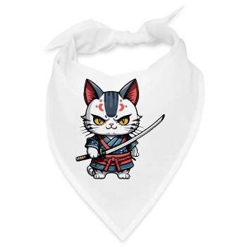 Samurai-Katze #27 - Bandana - Weiß - Vorne