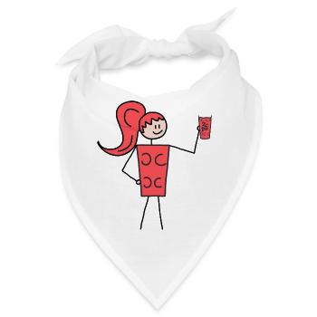 Rote Schobbtimistin - Bandana - Weiß - Vorne