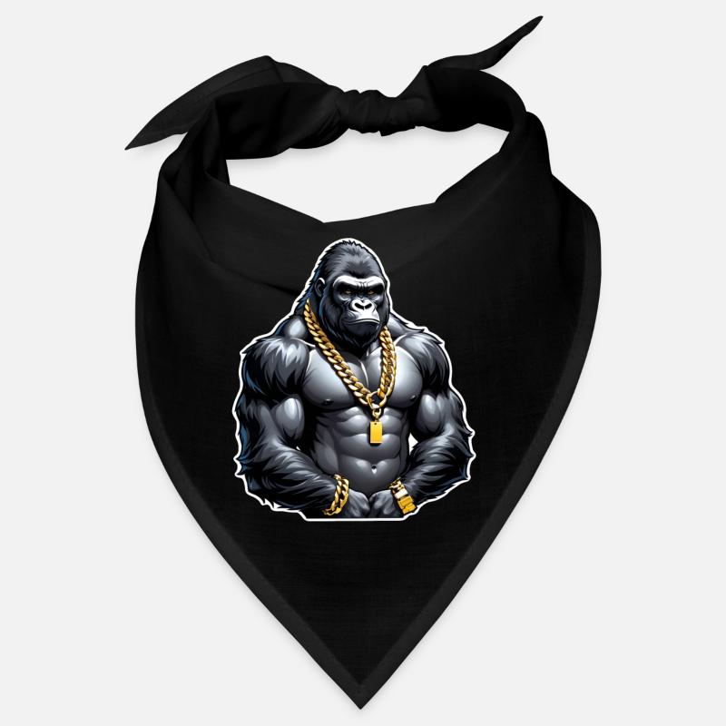 Gorilla mit Goldkette Bandana