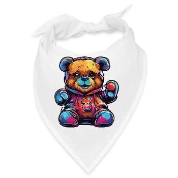 Teddybär / Kuscheltier / Stofftier / Geschenkidee - Bandana - Weiß - Vorne