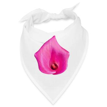 Pinke Calla Blüte - Bandana - Weiß - Vorne