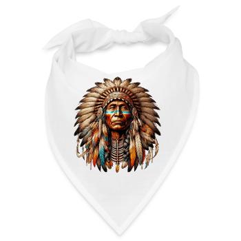 Amerikanisch Indianer Amerikanische Rote Haut - Bandana - Weiß - Vorne