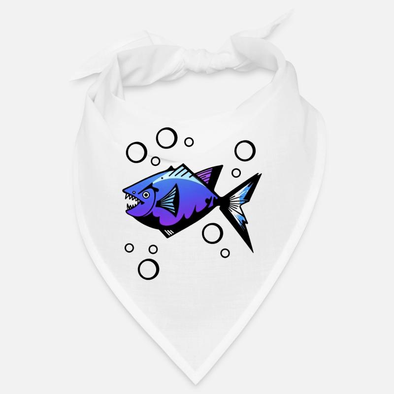 Poisson abstrait - Piranha en bleu et violet Bandana