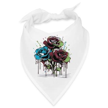 Blumen Frauen Mädchenpower Design Kunst Weiblich Rose - Bandana - Weiß - Vorne