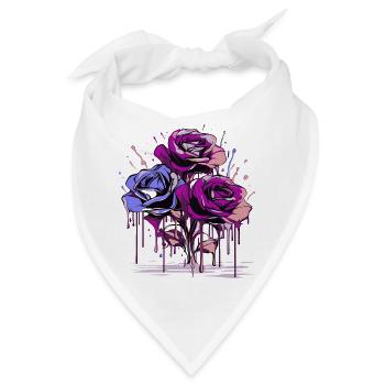 Blumen Frauen Mädchenpower Design Kunst Weiblich Rose - Bandana - Weiß - Vorne