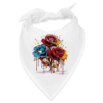 Blumen Frauen Mädchenpower Design Kunst Weiblich Rose - Bandana - Weiß - Vorne