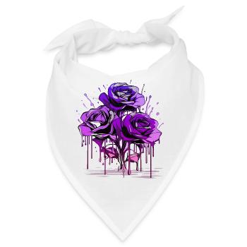 Blumen Frauen Mädchenpower Design Kunst Weiblich Rose - Bandana - Weiß - Vorne